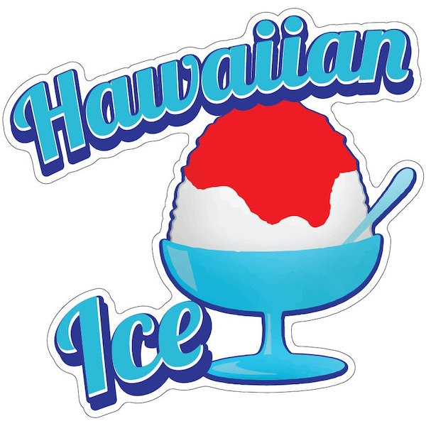 Signmission Hawaiian Ice Decal Concession Stand Food Truck Sticker, D-DC-16 Hawaiian Ice19 D-DC-16 Hawaiian Ice19 - main
